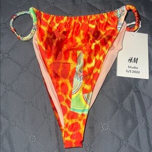 H&M Vibrant Orange and Pink Bikini Bottom